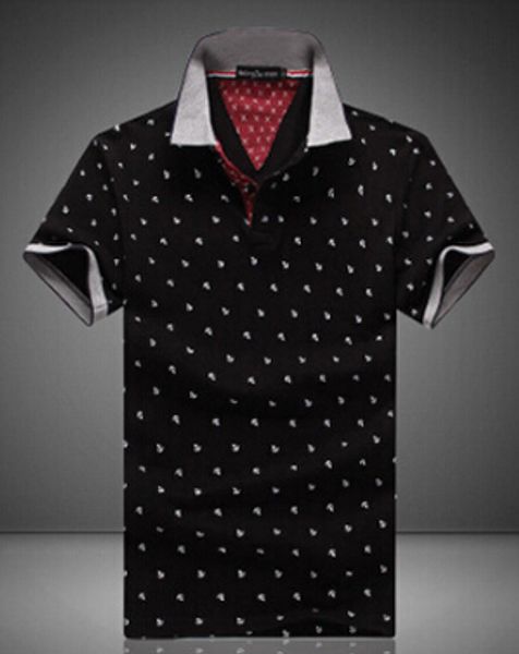 

new men печатные рубашки жх с коротким рукавом стенд воротник мужские рубашки m-3xl, White;black