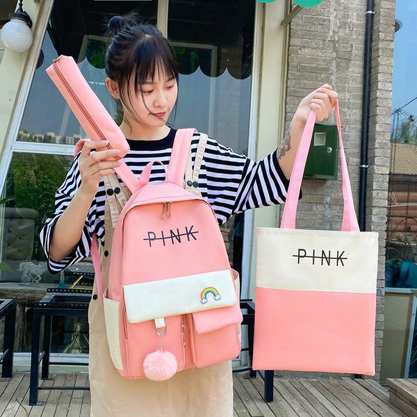 

female fashion canvas multi-functional backpack middle school schoolbag college style outdoor leisure backpack