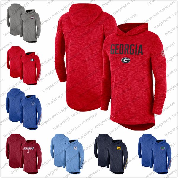 

men's ncaa georgia bulldogs 2019 sideline long sleeve hooded performance red heather gray size s-3xl, Blue;black