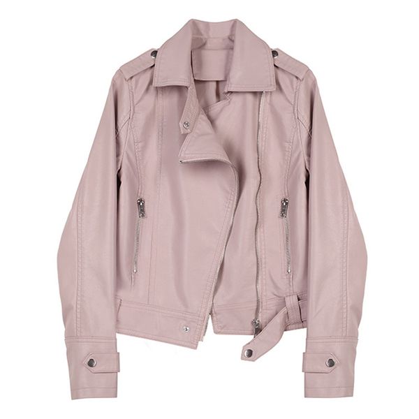 

new coat women high quality women fashion 2018 cool solid color short paragraph clothes leisure slim fit leather jacket, Black