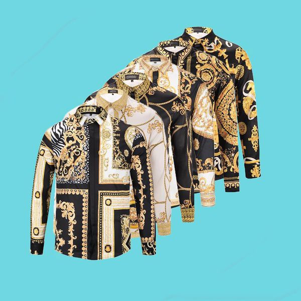 

mens versace мода оптовая продажа 10 шт. / шт. dhl бесплатная доставка весна 100% хлопок медуза 3d рубашка мужская тонкая рубашка мужская че, White;black