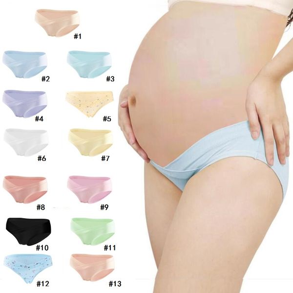 

maternity pregnant briefs underwear pregnant cotton breathable belly support women u-shaped panties underwear low waist maternity panties, Black;pink
