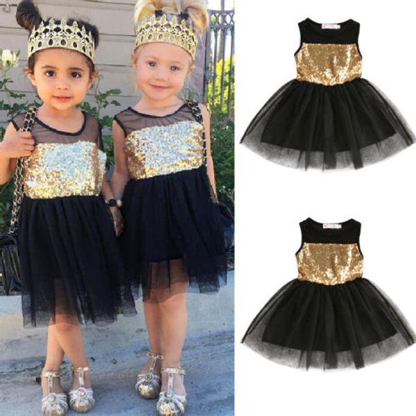

2-7y summer fashion infant baby girls event party dress sequined lace patchwork sleeveless knee-length tutu dress sundress, Red;yellow