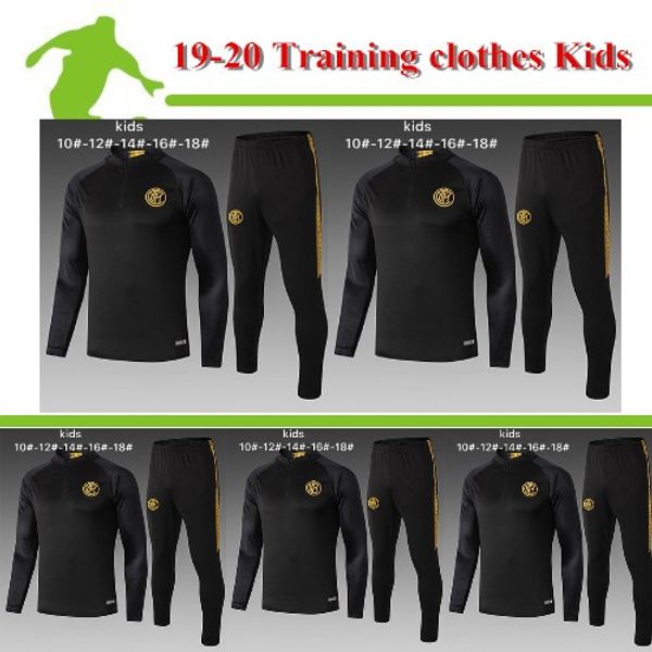 

2019 2020 inter milan kids soccer jacket tracksuit 19/20 pre-match winter milan training football jacket pants kit, Black;red
