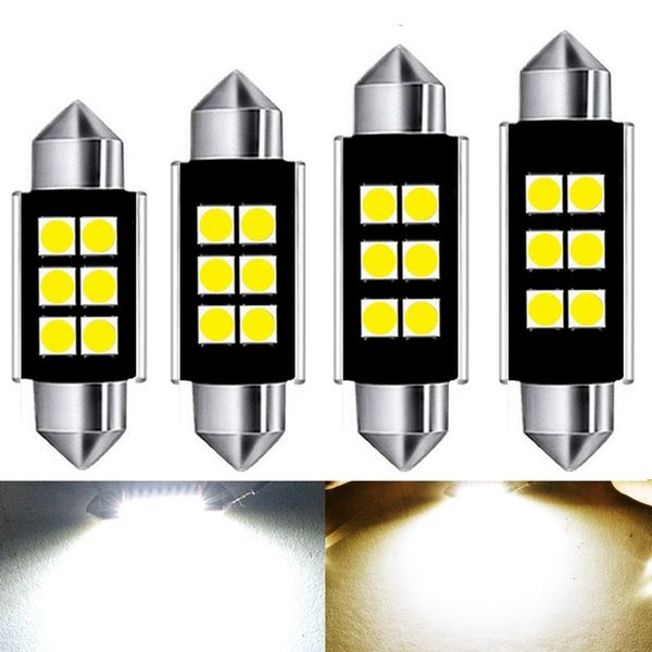 

10pcs 31mm 36mm 39mm 41mm c5w c10w 3030 smd led canbus no error auto festoon lamp interior dome lights car map roof reading bulb