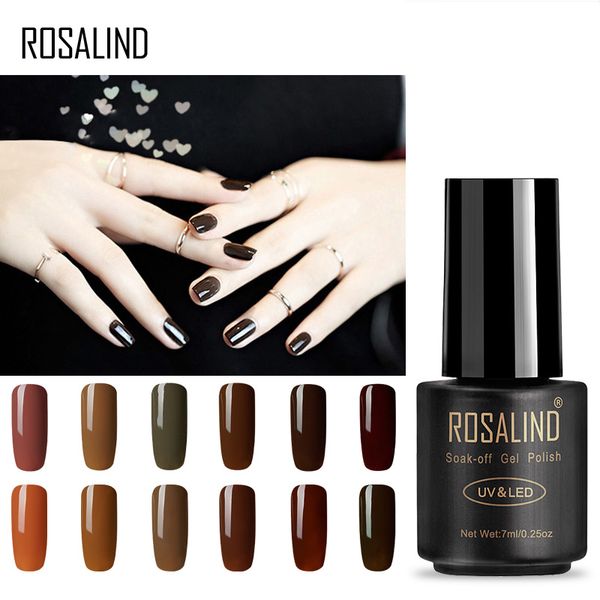 

rosalind 7ml nail polish coffee colors nail gel polish uv led art semi permanent gel lacquer