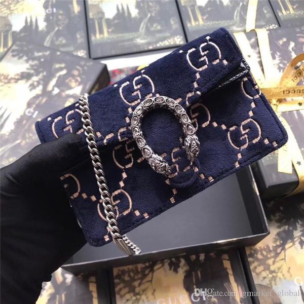 

Hot velvet super mini bag ladies luxury designer leather shoulder bag Women's Handbags Palladium-toned hardware with box