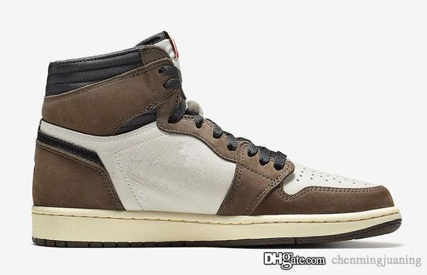 

2019 est air authentic 1 high retro travis scott og ts sp 3m cactus jack dark mocha men women basketball shoes sneakers cd4487-100