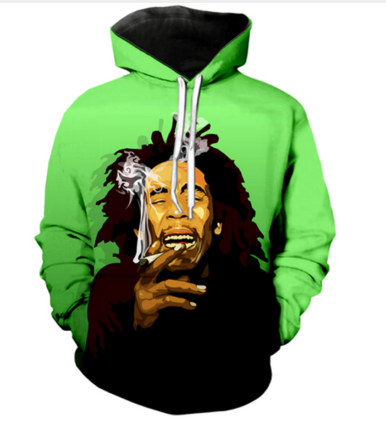 

new fashion cool sweatshirt hoodies 3d print mens womens casual bob marley fashion style streetwear long sleeve clothes rlms0123, Black