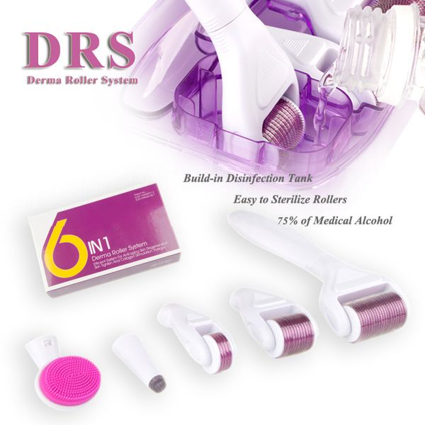 

ce iso approved 6in1 derma roller for narrow area eye face body skin beauty dermaroller with 4 titanium needle heads