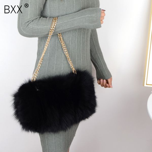 

bxx] реальный мех сумки на ремне для женщин 2019 зима теплая crossbody сумка женский путешествия сплошной цвет сцепления сумки a227