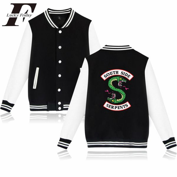 

winter jacket american tv riverdale women fashion jacket south side mens female fans casual baseball, Black;brown