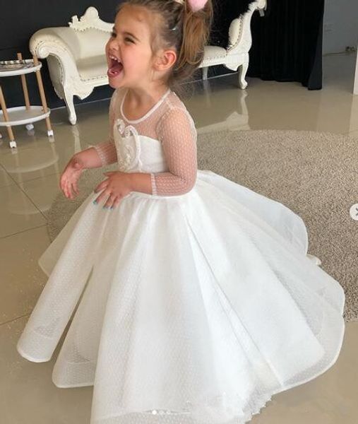 

bateau hand made flower ankle length tulle appliques beautiful custom made wedding dresses flower girl dresses44654, White;blue