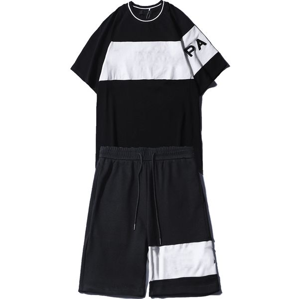 

mens designer gvc summer short tracksuit letters embroidery summer casual for men short sleeves pullover casual jogger pants suits, Gray