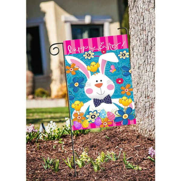 

easter garden flag indoor outdoor home color eggs bunny flowers yard decoration