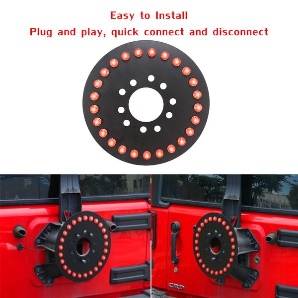 

spare tire led wheel lamp rear 3rd brake decor light for wrangler jk tj yj