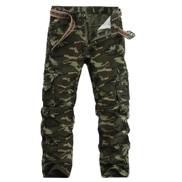 

2019 multi-pocket men's camouflage pants casual overalls 67301, Black;gray