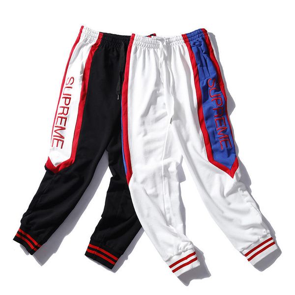 

mens joggers pants loose brand men women pants 2019 mens panelled casual full length sports joggers womens pants, Black