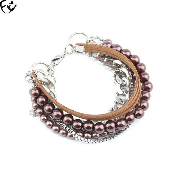 

bangle 2021 women's bracelets five layers of velvet with thick chain bracelet jewelry can be used as holiday gifts, Black