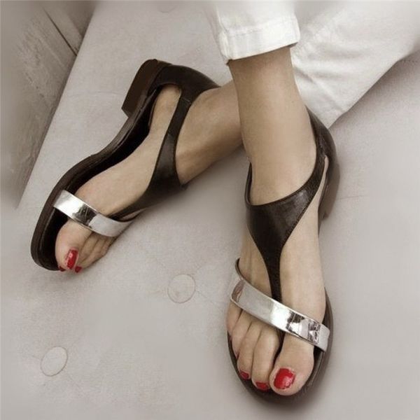 

women flats sandals 2020 new summer fashion leather bottom shoes woman slides buckle strap sandals casual female plus size #40, Black