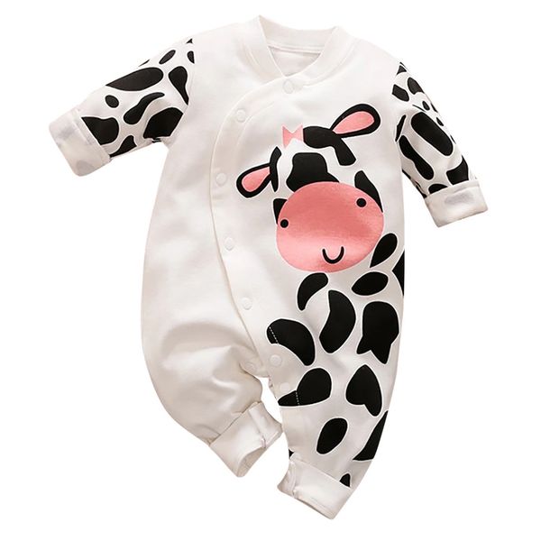 

0-24m newborn baby rompers cute cow print infant boys girls rompers baby boys jumpsuits playsuit 2019 autumn winter clothes, Blue