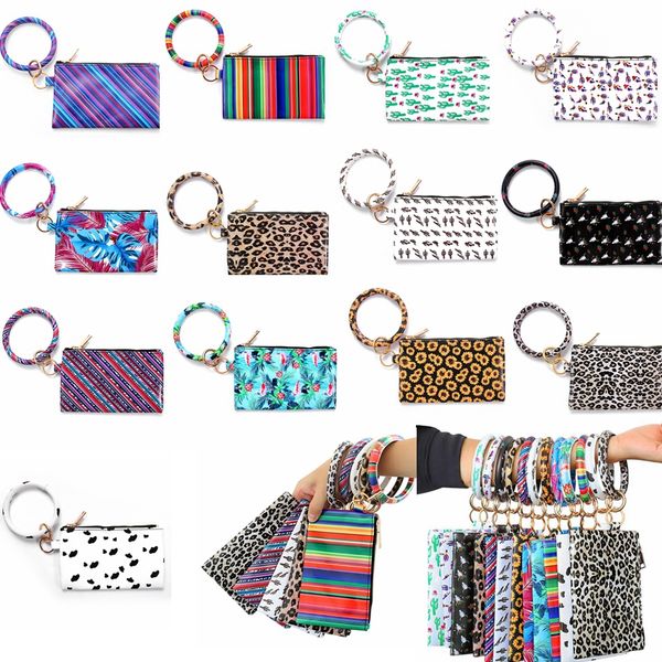 PU pulseira chaveiro couro pulso chaveiro anel jóias bolsa de leopardo pulseiras pingente bolsa senhora saco mão carregar malas telefone caso telefone