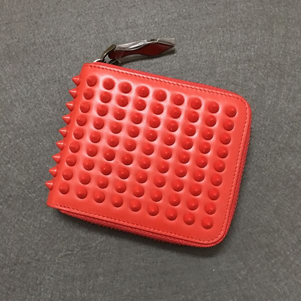 

натуральная кожа заклепки мужские дизайнерские кошельки роскошные кошельки zippy walle twomenshort кошельки дизайнерский держатель для карт, Red;black