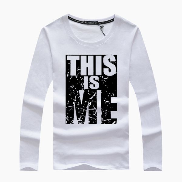 

new long sleeve men t shirts pure cotton fashion brand designer casual long sleeve print t-shirt high-quality men t shirt, White;black