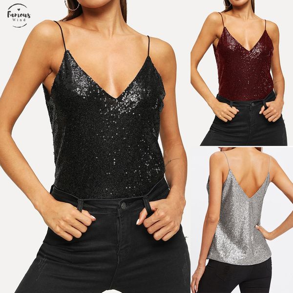 

summer fashion casual bling sequins polyester strapless camis tee female womens sleeveless vest blusas femininas clothing, White