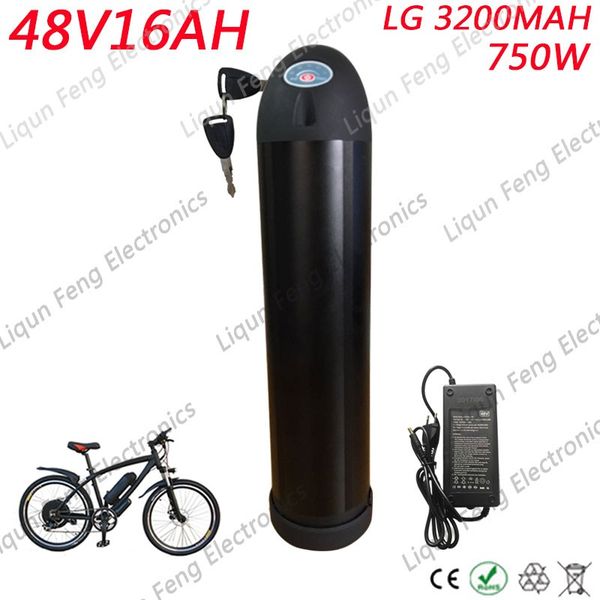 

U eu no tax 48v 16ah 18ah 500w 750w e bike battery li ion lithium electric bike battery for lg 3200mah cell hipping