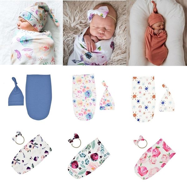 

newborn pgraphy prop baby blankets newborn infant baby boys girls sleeping swaddle muslin wrap hat headband