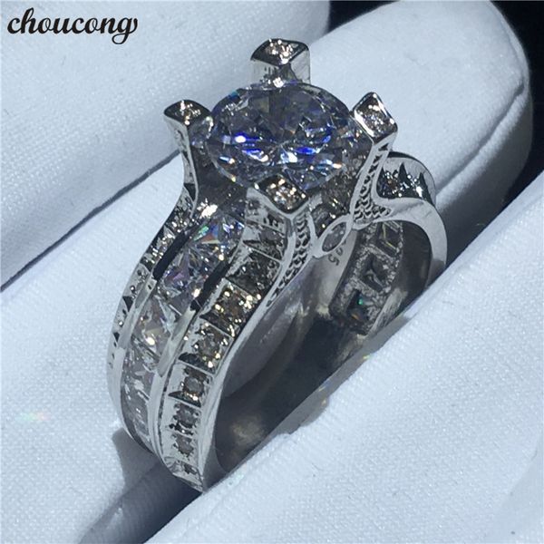 

choucong big single ring deiamond silver color promise engagement wedding band rings for women men fashion jewelry, Slivery;golden