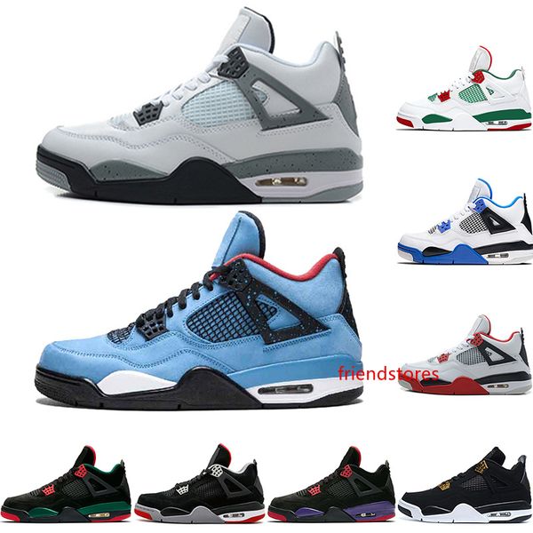 

2019 new 4 4s men basketball shoes og bred for 2019 cactus jack houston oilers mens designer trainer sport sneakers size 41-47