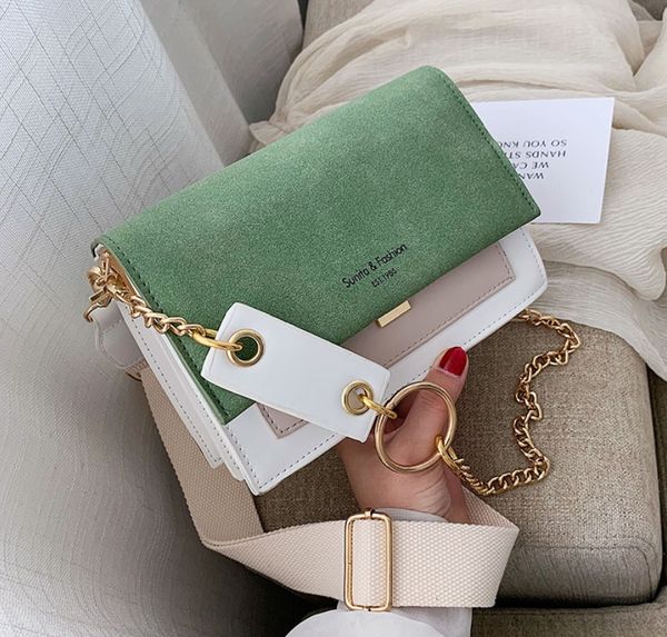 

огненный скраб кожа контрастный цвет crossbody сумки для женщин цепи messenger сумка дамы кошельки и сумки cross body