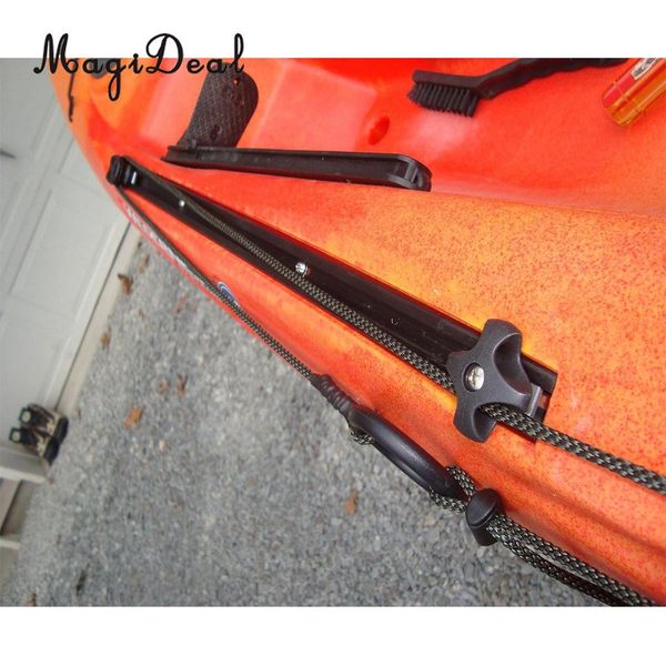 

magideal aluminum 60cm long marine boat canoe kayak rail mount base bracket for inflatable boat with 4 screw diy accessory black