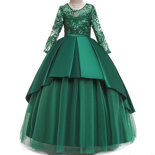 

new baby girls baptism princess lace flower ball gown kids bridemaid dresses for girls wedding party dress first communion dress, Red;yellow