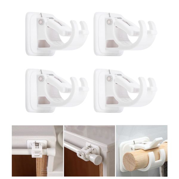

4pcs curtain pole holder hooks self adhesive wall fixed brackets holder hook