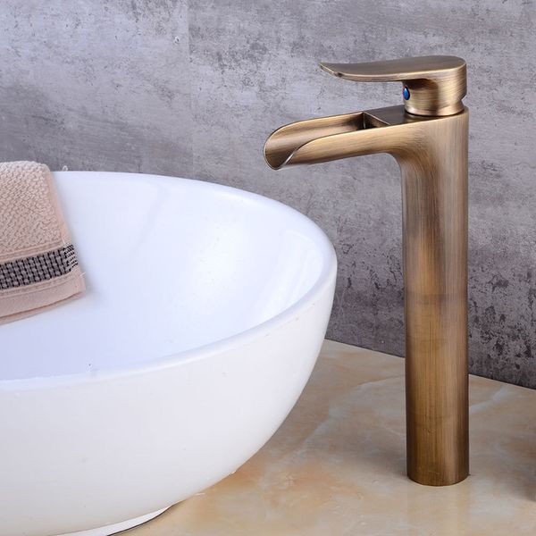 

basin faucet waterfall faucet antique bronze bathroom faucets copper and cold black oil brushed