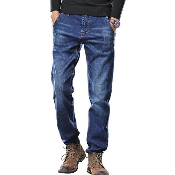 

men's casual autumn denim cotton hip hop loose work long trousers jeans pants men jeans pants plus size 44 46 48, Blue