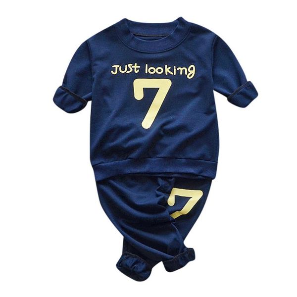 

малыш спортивные костюмы дети мальчики девочки спортивный стиль одежды письмо печати с длинными рукавами топ + брюки дети мальчик одежда ком, White