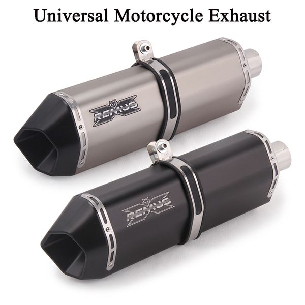 

51mm universal motorcycle gp exhaust pipe escape remus modified exhaust muffler for crf 230 mt 09 fz8 versy650 r3 r6 duke atv