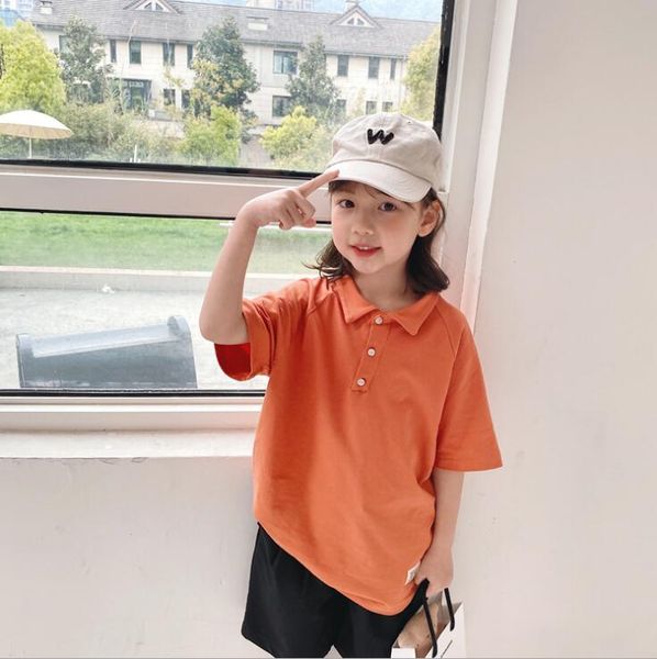 

2020 new girls boys t-shirt summer short sleeve cotton fashion kids 2-8 t hv164, Blue