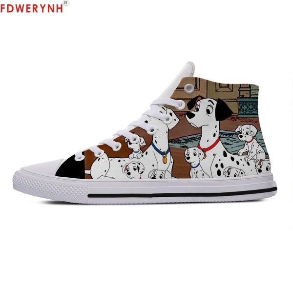 

women's customized casual canvas shoes 101 dalmatians men/women breathable high shoes women breathable custom, Black