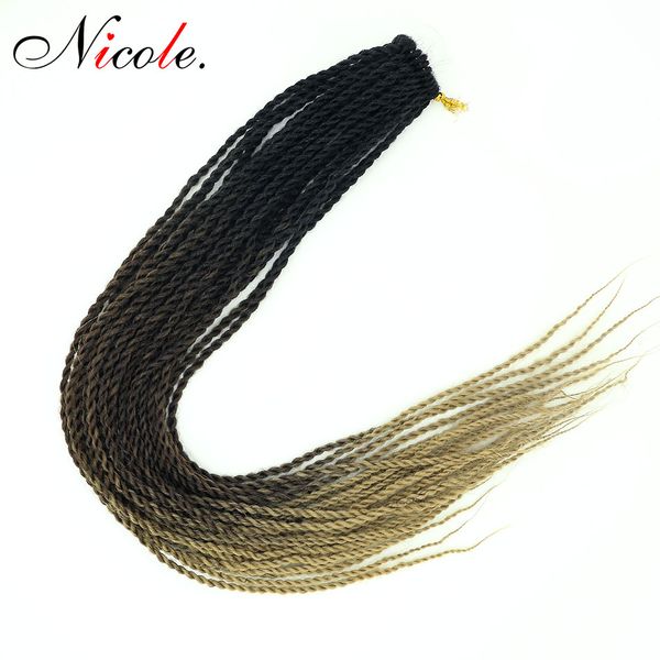 

большой promotion! синтетический ombre kanekalon плетение волос сенегальский twist вязания косичек наращивание волос 24inch 30 roots / пакет, Black