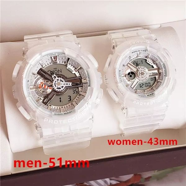 

brand luxury G watch mens and women 51mm/43mm Electronic display outdoor sports wristwatch Military waterproof atmos clock mens watch