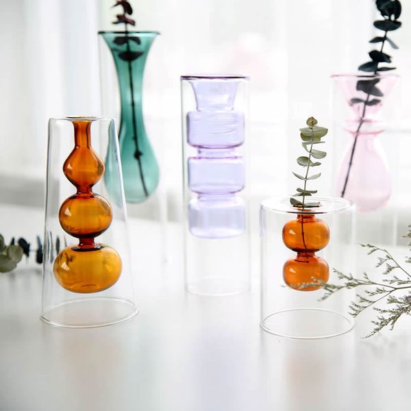 

flower vase nordic decoration home transparent glass vase for wedding decoration hydroponic flower delicate tablevase zhp025
