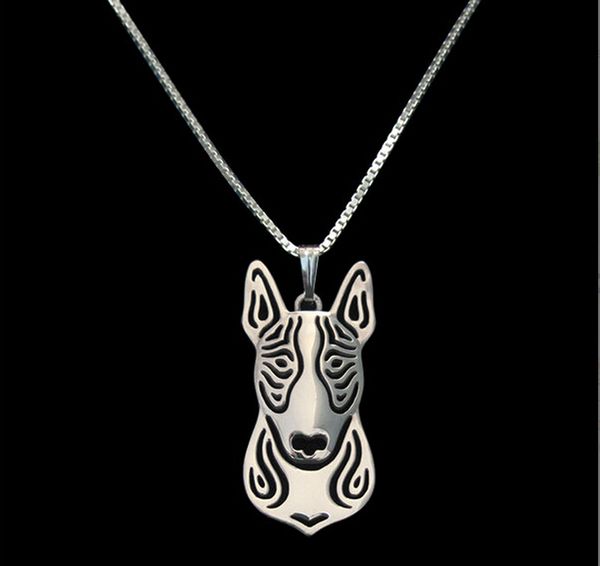 

hollow pet pendant bull terrier necklace for women fashion cute christmas gift jewelry gold/silver plated