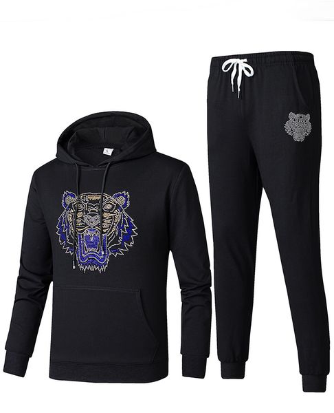 

19ss осенью новые мужские случайный спортивный костюм прилива бренд с длинными рукавами круглых печатей шеи свитер из двух частей мужские пл, Gray