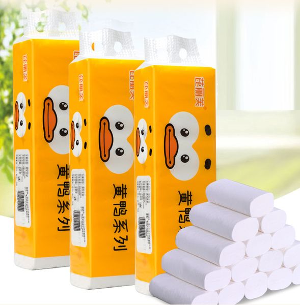 

14 rolls fast shipping toilet paper 4 layers home bath toilet roll paper primary wood pulp toilet tissue paper
