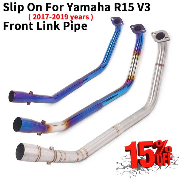 

slip on for yamaha r15 v3 2017 2018 2019 motorcycle exhaust muffler modified front middle link pipe 51mm connection
